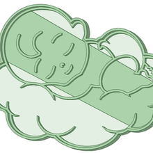 bebe douche de bébé à l'emporte-pièce outil cookie cutter 3d print model - Mito3D