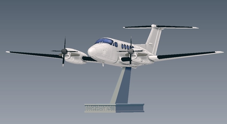 bechcraft king air b200 beechcraft b-200 aircraft airplane 3d print model - Mito3D