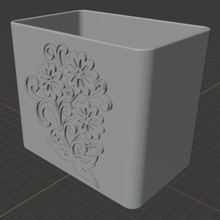 becher mit blumenmotiv home box cube beh ltern Dosis k bel Blume Schmetterling schmetterling Natur Motive 3d print model - Mito3D