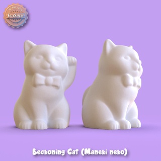 beckoning cat maneki-neko Home maneki neko figurine good fortune 3d print model - Mito3D