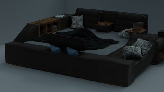 cama habitación 3d impresión diseños florero vistoso forma estándar animacion profesional dormitorio pequeña 3d print model - Mito3D