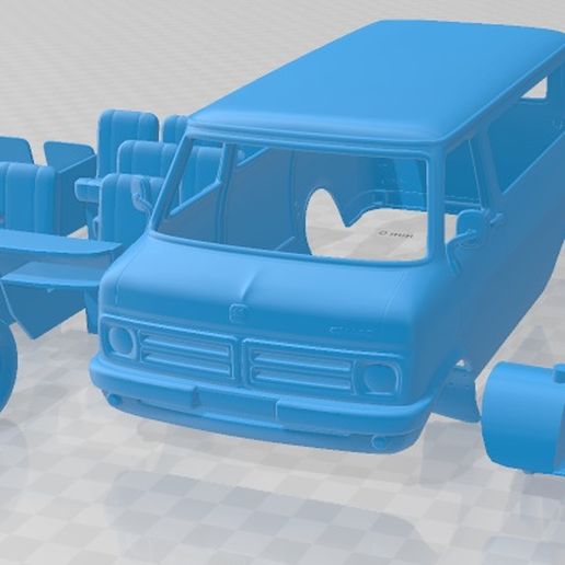 Bedford cf microbús 1972 imprimible camioneta 3D print model - Mito3D