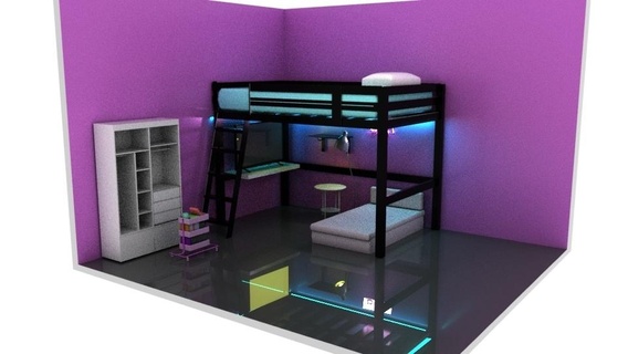 yatak odası iç 3d print model - Mito3D