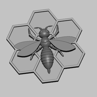 abelha inseto stl obj colmeia besouro libélula 2d 3d joaninha senhora erro 3d print model - Mito3D