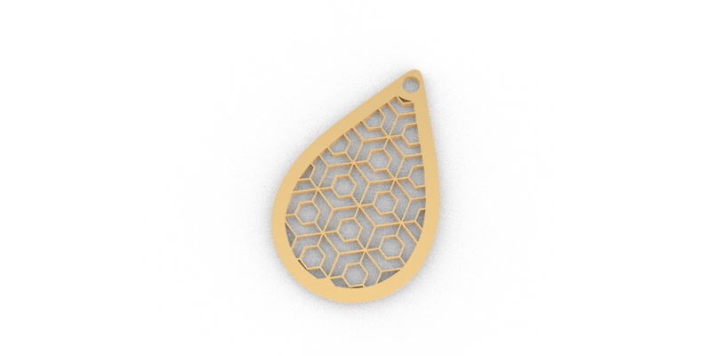 bee cell earrings jewelry keychain accessory key fashion honey decor pendant animal necklaces 3d print model - Mito3D