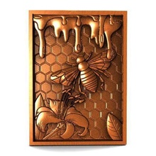 abeja cnc Arte insecto bas relief deco pared madera 3d print model - Mito3D
