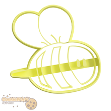 bee cookie cutter & stamp 3d print model - Mito3D