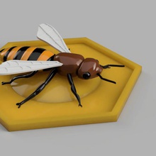 bee his cell various deco animal 3d print model - Mito3D