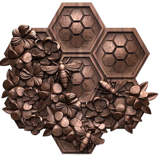 bee honeycomb cnc 3D print model - Mito3D