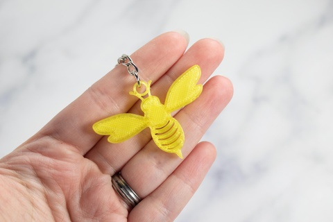 bee keychain animal insect key chain simple accessory kids cute bug 3d print model - Mito3D