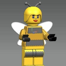 abeja maja Lego hombre diseño baño papel soporte casco 3d print model - Mito3D