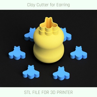 bee mini clay cutter tools earring 3d print model - Mito3D