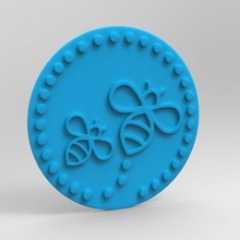 bee stamp - cutting cookies cookie cutter seal 3d print model - Mito3D