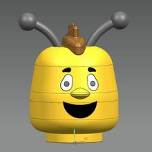 bee willi head helmet toilet paper holder maja lego man 3d print model - Mito3D