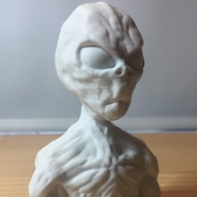beefy gray alien bust art muscular creature sculpture fantasy monster 3d print model - Mito3D