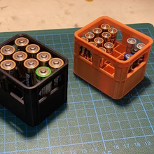 beer crate battery holder aa aaa 9v 18650 stackable 3d print model - Mito3D