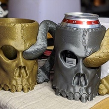 beer holder skull & snake tankard 3d print model - Mito3D