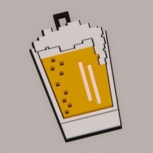 la bière pixel pendentif bijoux en attendant des cerceaux de mode 3d print model - Mito3D