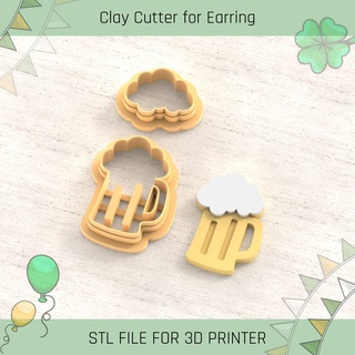 beer saint patrick's day polymer clay cutters cutter tools earring st patrick 3d print model - Mito3D