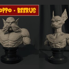 beerus stl - toppo combo dragon ball 3d super modello di stampa gioco figurina jiren stampabile 3d print model - Mito3D