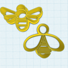 bees cutters stamp cookie cutter polymer clay earrings set 2 pcs 3d print model - Mito3D