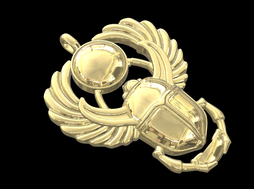 beetle pendant said necklace medallion 3D print model - Mito3D