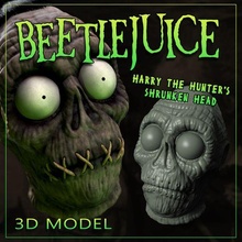 beetlejuice - harry hunter's shrunken head art tim burton goth michael keaton betelgeuse hunter 3d print model - Mito3D