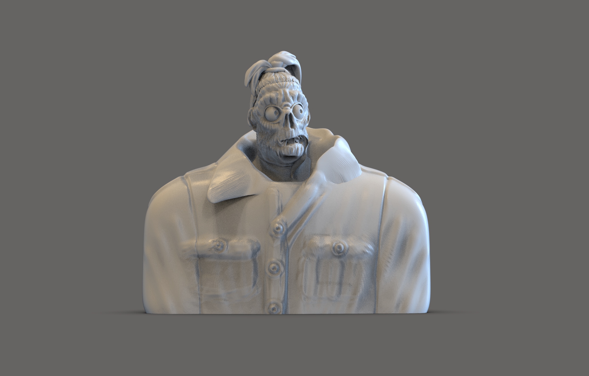 jugo escarabajo encogido cabeza chico arte busto fantasma monstruo 80's caricatura víspera santos estatua cripta 3D print model - Mito3D