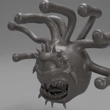 beholder 3d print concept art creatures penandpaper monster figure eye dnd d&d creature 3d print model - Mito3D