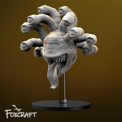 beholder 4 game monster magic large creature floating eye stl foxcraft miniature mini fantasy rpg 3d printing dnd flying 3d print model - Mito3D