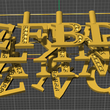 bejeweled alphabet jewelry 3d print model - Mito3D