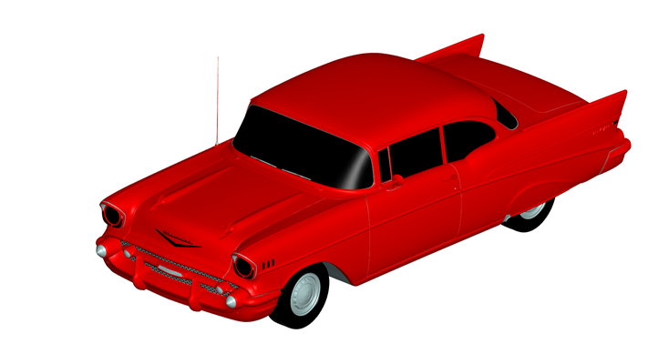 bel air 1956 game chevrolet car auto vehicle automobile transport rc ar vr game ready augmented reality virtual car3d 3d print model - Mito3D