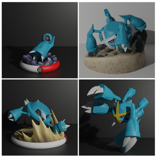 Beldum Metang Metagross mega 3d Yazdır model evrim pokemon pokeball pokedex anime Pikaçu Eevee çelik psişik droid robot manyetizma canavar 3d print model - Mito3D