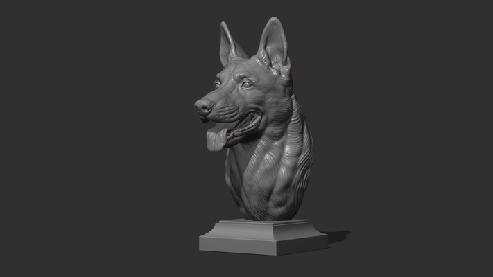 belgian shepherd malinois bust art dog pet animal head decor printable pendants sculptures art 3d print model - Mito3D