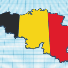 Belgio bandiera forma carta geografica arte belga segni loghi 3d print model - Mito3D