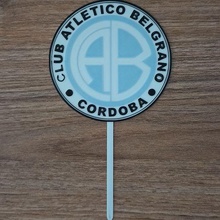 Belgrano Cordoue topper gâteau Coupe coupeur biscuit biscuits Masse fondant argile froid porcelaine anniversaire football club Atletico table équipe Grand papa 3d print model - Mito3D