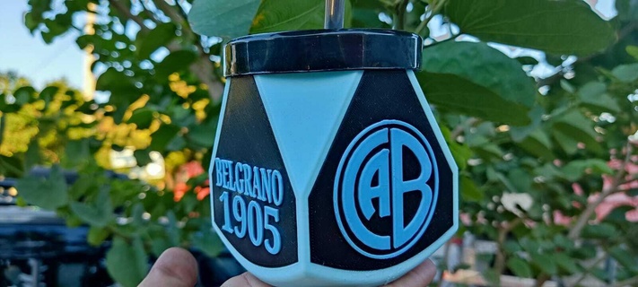 belgrano córdoba geométrico calabaza caras compañero club Atlético fútbol argentino 3d print model - Mito3D