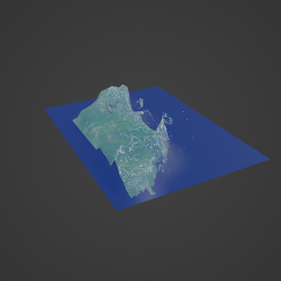 belize carte géographique terrain monde terre ville topographie cartographie montagne île paysage satellite atlas nation pays global 3d print model - Mito3D