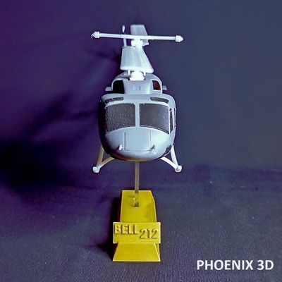 bell 212 helicopter model game 3d aircraft military aviation 3d print model - Mito3D
