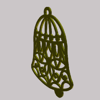 bell christmas ornament openwork key ring - pendant earring Jewelry tree saint noel 3d print model - Mito3D