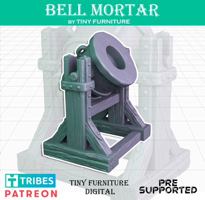 bell mortar medieval artillery game tabletop miniatures roleplaying fallout d&d dnd pathfinder rpg 3d print model - Mito3D