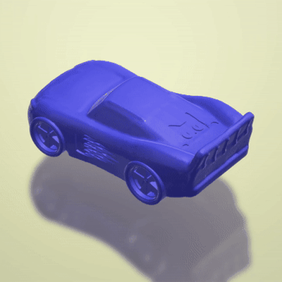 bella azul carro brinquedo corridas circuitos 3d print model - Mito3D