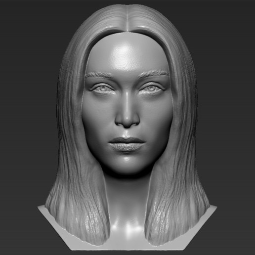 bella hadid busto stampa 3d ready stl, obj formati art ambrosio naomi campbell delevingne kate moss donna top model adriana lima kim kardashian kylie kenall jenner gigi 3D print model - Mito3D