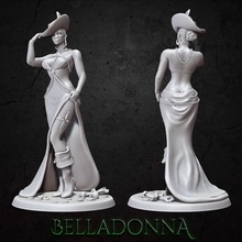 belladone sorcière pirate cthulu navire table océan l'eau sexy afficher femme tresses 3d print model - Mito3D