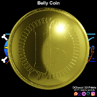 belly coin - one piece toy luffy akuma mi beli berry printable print logia paramecia zoan collection anime manga paper money gold free 3d print model - Mito3D