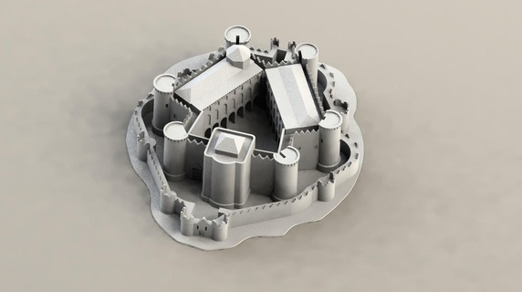 belmonte castle castell fortress medieval battle tower decoration home wall roll 3d print model - Mito3D