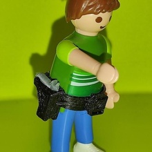 cintura fondina playmobil compatibile tpu filamento Bambola giocattolo pistola polizia guardia civile astuccio cinturon 3d print model - Mito3D