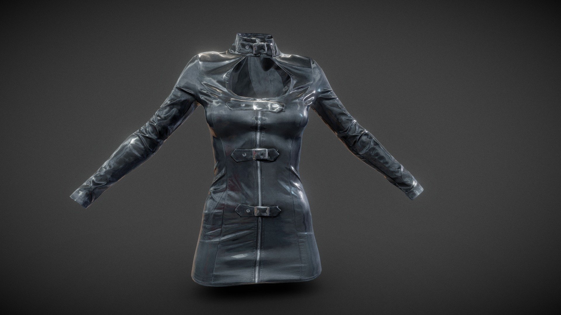 belted fetish dress ceinturé fétiche robe 3D print model - Mito3D