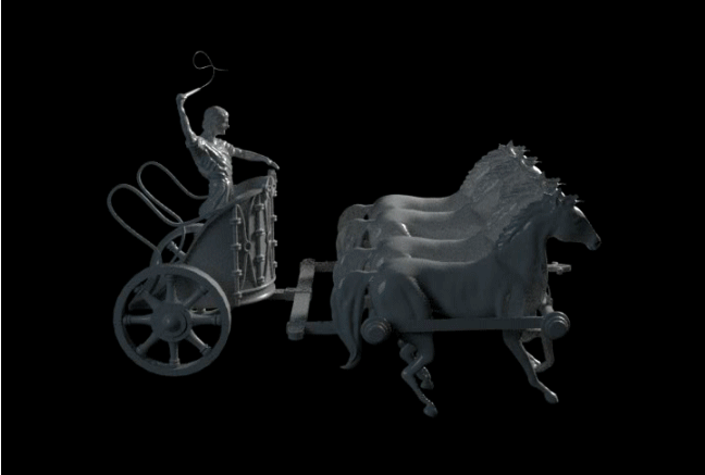 ben hur romano carruagem remixar benhur cavalos messala carrinho quadriga 1959 romanos circo grego brinquedo antigo 3D print model - Mito3D