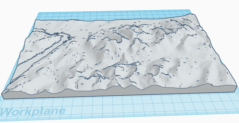 nevis topografik harita 3d print model - Mito3D